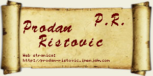 Prodan Ristović vizit kartica